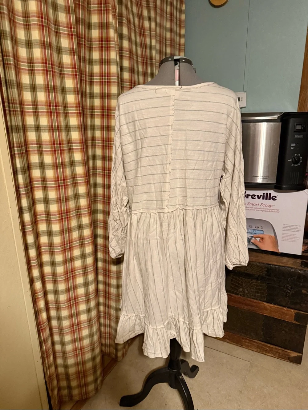 Free People Cream Striped Swim Coverup